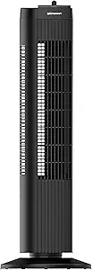 Emerson FAT2835-A Tower 60 Degree Oscillating Fan, 3 Speed Settings with Manual Knob, and Convenient Carry Handle, Black