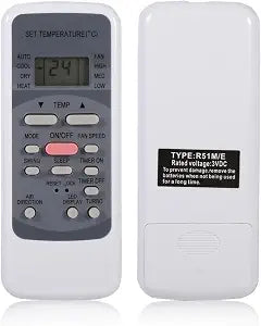 R51M/E Remote Control Replacement for Air Conditioner, Air Conditioner Remote Control Compatible with R51 Series R51/E R51/CE R51M/CE R51D/E R51M/BGE R51M/BGE (1)