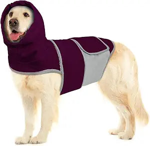 Dog Anxiety Shirt with Hood, Thunder Vest Noise-Reducing, Skin-Friendly Relief Calming Jacket for Storm, Separation, Festive Fireworks, Vet Visits, XXL, Purple