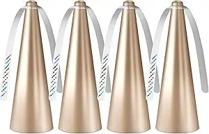 Glovv Fly Fans for Tables, Bug Food Fan Outdoor Indoor Keep Flies Away, 4 Pack Portable Batteries Powered Picnic Table Top Spinner with Metal Hanger, Fly Repellent for Restaurant, Camping (Golden)