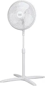 BLACK+DECKER 16-Inch Pedestal Fan, BFP16MXW, Oscillating Fan for Home and Office, Standing Fan with 3 Speed Settings, Height Adjustable with Adjustable Head Tilt, White