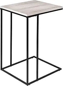 Honey-Can-Do Square C End Table, Natural TBL-09252 Black