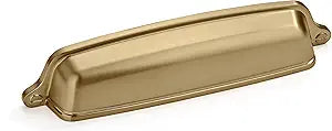 khtumeware 10 Pack 5 inch(128 mm) Drawer Pulls Champagne Bronze Cabinet Cup Pulls Cabinet Hardware Brushed Gold Kitchen Cabinet Handles Bin Cup Pulls for Kitchen cabinets.