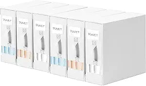 DIMJ Bed Sheet Organizers and Storage 6 Pack - Foldable Sheet Holder for Linen Bedding Storage Box for organization, Sheets Set Holder for Blanke, Towel (King & Queen Size), White