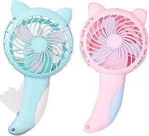 Manual Press Small Fan - 1 Piece Handheld Fan Cat Cartoon Fan - Cooling Fan Hand Press Fan Toy for OutdoorOffice Room Household Indoor and Outdoor Germplasm