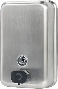 Stardrix Heavy Duty Stainless Steel Wall Mount Soap Dispenser, 1100ml/37oz, with Corrosion Proof Lining and Anti-Leak Pump for Commercial & Home Bathroom Kitchen(Vertical)