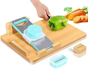 Fanwer Adaptive One-Handed Cutting Board- Anti-Slip with Bread Stops & Spikes - Perfect for Amputees & Disabled - Single Handed for Effortless Cutting & Chopping - Handicapped Kitchen Board.