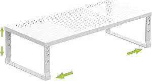 Jojocross Expandable Cabinet Shelf Organizer Storage Spice Rack Shelves for Kitchen Stackable Adjustable Pantry Cupboard Bathroom Countertop Desktop(1Pack/White/Large-with Hole)