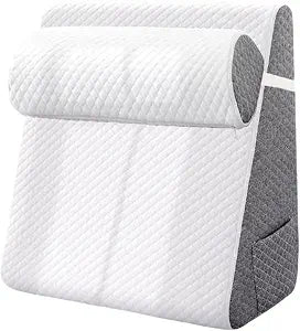 The Hiquo Wedge Pillow, Upgraded Wedge Pillow Relieve Back & Neck Pain, Supportive & Comfortable for Better Sleep, Premium Memory Foam & Removable Cover, Includes a Neck Pillow