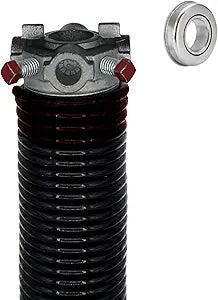 Garage Door Torsion Spring (234 x 2 x 25) | 1" ID Steel Bearing | Left Hand Wound Replacement (Right Side) (Cone Color: Black)