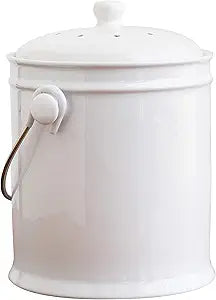 Natural Home 1-Gallon Ceramic Compost Bin with Filter