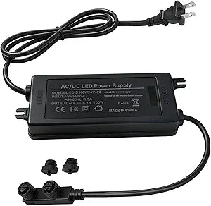 24V 100W Power Adapter for Philips Hue Bridge Outdoor Lighting - IP67 Waterproof Double Connector Power Supply Compatible with Philips Hue Lily Spot, Lily XL, Calla Pathway, Impress Lights (Black)