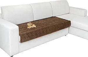 Eismodra Sectional Couch Covers,L Shape Sofa Slipcover Furniture Protector for Dogs Cats Pet Chaise Lounge 3 Cushion Couch Loveseat,Light Brown 43 x 63 inches (Only 1 Piece)