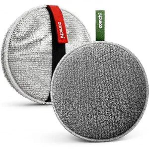 ZOMCHI Large Exfoliating Body Scrubber with Dual-Texture, 2 Pack, Grey