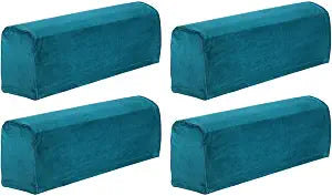 uxcell 4 Pcs Sofa Armrest Covers Stretch Couch Armrest Cover for Chairs Sofas Couch Arm, Scratch-Resistant Sofa Arm Cover, Peacock Blue
