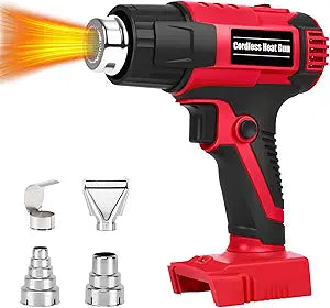 380W1022F & 572FCordless Heat Gun Compatible with Milwaukee M18 18V Battery, Portable Hot Air Gun Fast Heating LED Light 4 Nozzles for Shrink Tubing, Vinyl Wrap (Tool Only, Not Made by Milwaukee)