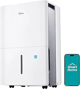 Midea 1,500 Sq. Ft. Energy Star Certified Dehumidifier With Reusable Air Filter 22 Pint - Ideal For Basements, Large & Medium Sized Rooms, And Bathrooms (White)