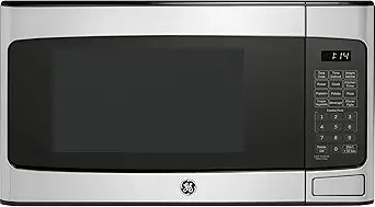 GE Countertop Microwave Oven, Compact 1.1 Cubic Ft., 950-watt Capacity, 6 Auto Cooking Settings, Child-Lock Technology, Kitchen Essentials for The Countertop, Dorm Room or Apartment, Stainless Steel