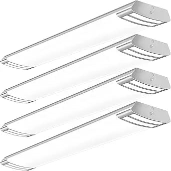 ANTLUX 4FT LED Flush Mount Puff Lights, 40W 4500LM Linear Light, 5000K Daylight White, 4 Foot Integrated LED Wraparound Ceiling Lighting Fixtures for Kitchen Laundry, Fluorescent Replacement, 4 Pack