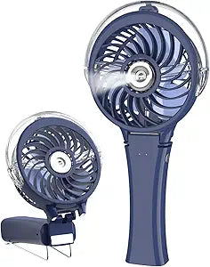 HandFan Upgraded Portable Handheld Misting Fan, Rechargeable Personal Mister Fan, Spray Water Mist Fans, Mini Cooling Hand Fans for Summer Beach Travel Concerts, Gifts for Women(Royal Blue)