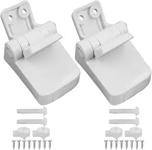 1Set Toilet Seat Hinges for Bathroom Toilet Lids,White Plastic