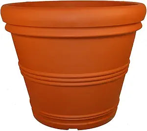 Tusco Products RR245TC Rolled Rim Garden Pot, 24.5-Inch, Terra Cotta Color.