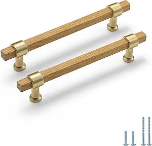 6 Pack 7-1/2 Inch Hole Center Rovere Wooden Drawer Pulls Beech Wood Drawer Handles Wood Hardware for Cabinets Dressers Wood Cabinet knobs Wooden knobs for cabinets and Drawers