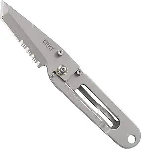 CRKT K.I.S.S. EDC Folding Pocket Knife: Compact Everyday Carry, Dual Grind Tanto, Serrated Frame Lock, Skeletonized Handle, Pocket Money Clip 5510