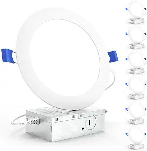 Sunco 6 Pack Recessed Lighting 6 Inch LED, Canless Ceiling Lights Slim with Junction Box, 850 LM, 14W (100W Equivalent), 3000K Warm White, Dimmable, Wafer Thin, 50000 Lifetime Hours ETL