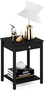 Furinno Classic Side Table with Drawer, 1 Pack, Americano