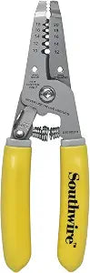Southwire Compact Stripper 10-18AWG - Designed for Fast Wire Prep & Clean Strips - Stainless Steel Blades - Spring-Loaded Grip - Serrated Nose for Twisting