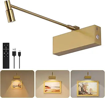 Picture Light for Wall with Adjustable Beam, Remote Control