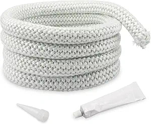 Outdoor Wood Furnace Door Seal Kit Replacement for Central Boiler 5036,HF60,5648,6048,4030,High Temperture Resistant Wood Stove Door Gasket Rope(2 oz Door Seal Caulk/10 ft Gasket Rope)