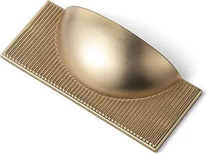 Goo-Ki Champagne Bronze Zinc Alloy Cabinet Drawer Pull - 2.5''(64mm) Hole Center Striped Decorations Cabinet Handle Hardware for Bedroom, Kitchen, 6 Pack