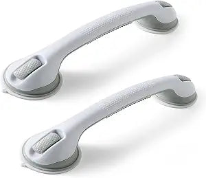 Suction Cup Handle 2 Pack, 16.5 No Drill Removable Grab Pull Handle, Bathroom Safety Anti-Fall Armrest for Elderly Handicap Bath Grip Helping Handle, Suction Grab Bar for Glass Door Bathroom