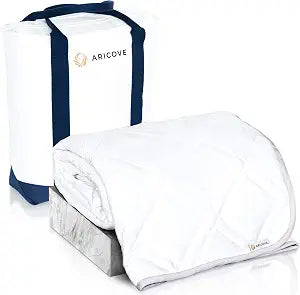Aricove Cooling Weighted Blanket for Adults, 12 lbs, Full/Queen Size Weighted Blanket, 60x80 inches, Silky Soft Bamboo Viscose, Machine Washable, White