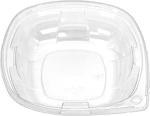 7.5" 24 oz Clear PET Tamper Evident Medium Square Bowl with Hinged Lid 300pcs  Leak-Resistant Cold Food Container for Deli, Salad, Takeout, Meal Prep(Lids Sold Separately)