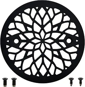 4-1/4 Inch Shower Strainer Drain Cover, Matte Black Floor Drainer, 02013R4WMB