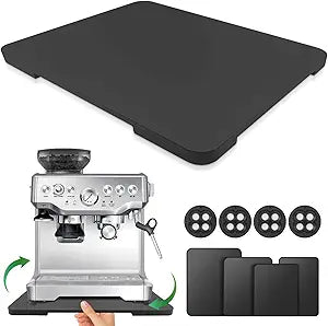 Appliance Slider 360 Rolling Tray for Coffee Maker Bamboo Coffee Pot Slider Tray for Countertop Rotation Sliding Tray with Wheels, Appliances Mat Easily from Under The Cabinet, Black(15.7"13")