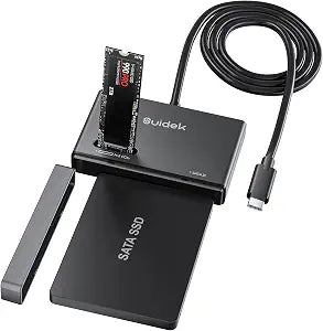 SUIDEK M.2 NVMe & SATA to USB C Adapter, 10Gbps External SSD Enclosure