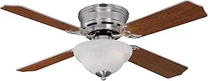 Westinghouse Hadley 42 Inch Brushed Nickel Finish Ceiling Fan with 4 Reversible Blades and Bowl Light Kit with 2 Candelabra Base Light Bulbs