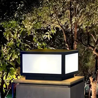 Outdoor Solar Post Lights 10X10 in, Dusk Till Dawn Solar Column Light,No Wiring Required Electricity Cost Column Lamp,Garden Light,IP54 Waterproof,LED Solar Post lamp,Three-Color Adjustable