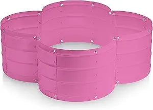 Plant & Plot Galvanized Raised Garden Beds Outdoor // 331 ft Planter Raised Beds for Gardening, Vegetables, Flowers // Large Metal Garden Box (Pink) // Patented Tool-Free Design