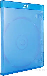 Single Blu-Ray Cases in 12mm Standard Size Thickness with Embossed Blu-Ray Logo (100-pack)