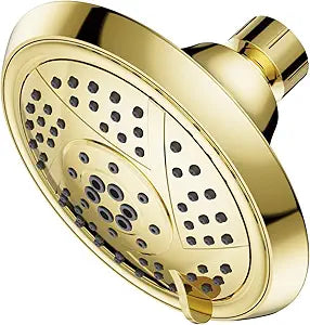 Kingston Brass KX1552 Vilbosch 5-Inch Round 5-Function ABS Shower Head in Polished Brass