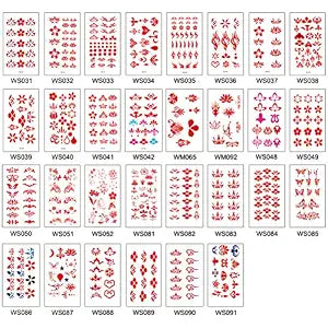 Lurrose Temporary Forehead Tattoo Stickers Chinese Style Decorative Stickers 30 Sheets