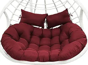 Double Egg Chair Cushion Replacement 55x35in Thickened Double Egg Swing Chair Cushions Removable Swing Chair Cushion for Indoor/Outdoor Patio Hanging Basket Chair,Red
