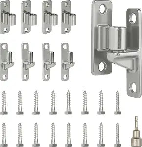 304 Stainless Steel Gate Hinges 4Pack Wall Mount Gate Hinges for Farm Gates Heavy Duty Door Fence Hinges for Wooden Fence, Gate, Concrete, Capacity Up to 600lbs (16Pcs Screws & Nut Driver Included)