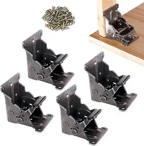 TopDirect 4 Pack Locking Hinge for Folding Table Brackets (Black)