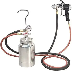 Astro Pneumatic Tool 2PG7S 2 Quart Pressure Pot with Gun and Hose - Black Handle - 1.2mm Nozzle